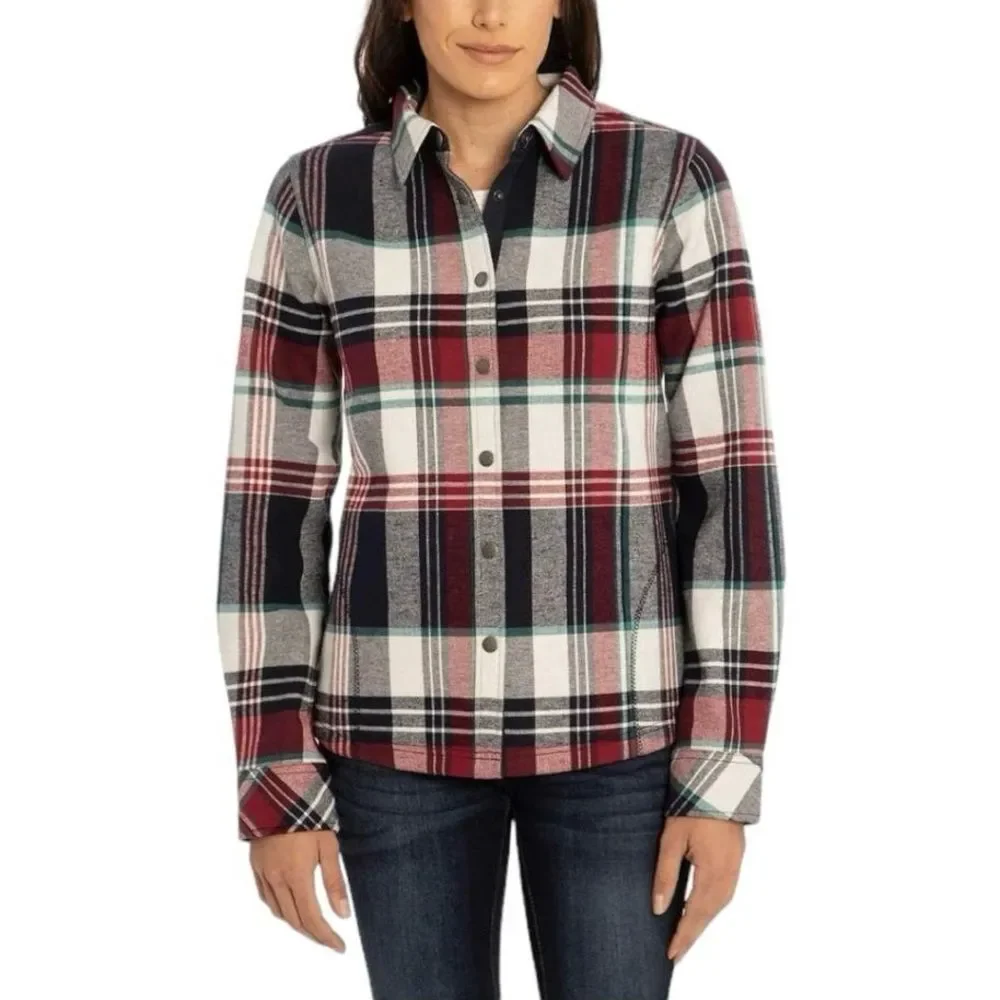 Orvis Lined Flannel Check Plaid Jacket Red Black M